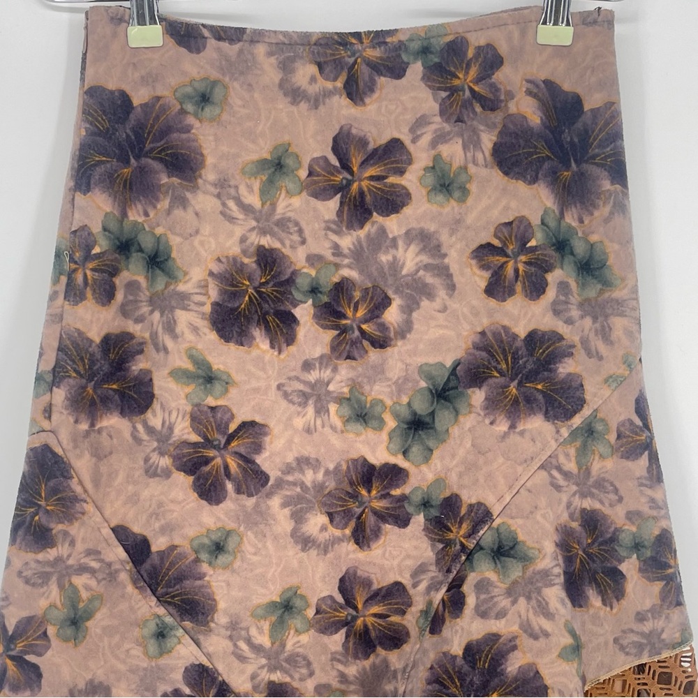 Y2K Floral Asymmetrical Skirt Crochet Layered Mesh Peekaboo Hem Fairy Grunge - Picture 5 of 9